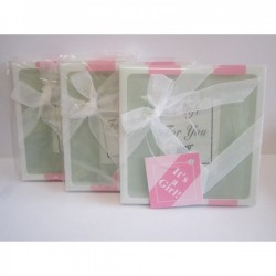 SET 2 COASTERS "NEWBABY" PINK