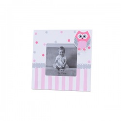 PHOTO HOLDER SQUARE WITH REASON OWLS PINK