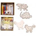 DETAIL COLORING IN BAPTISMS - WEDDINGS - ANIMALS WOODEN WITH MAGNET