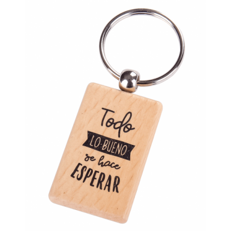 KEYCHAIN MADE OF WOOD FOR BAPTISMS WITH THE PHRASE ALL GOOD