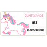 PEGATINA UNICORNIO PARA BAUTIZOS-CUMPLEANOS-COMUNIONES