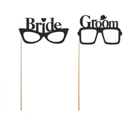 Set de 2 gafas Bride Groom para photocall