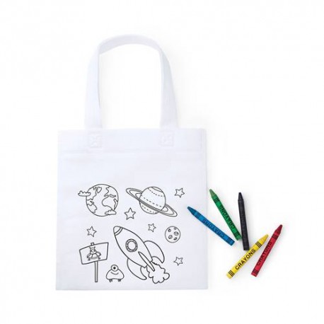 SAC DE COLORIAGE ESPACE NON TISSÉ 5 CIRES INCL