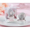 BOUGIE DE BAPTÊME ÉLÉPHANT ROSE DANS LA BOÎTE DE CADEAU