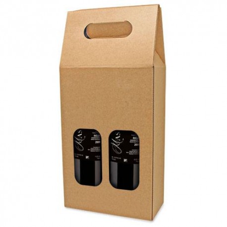 CAJA DE REGALO CARToN VENTANA 2 BOTELLAS