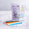 TAZA PARA COLOREAR 320 ML 4 LaMINAS LaPICES