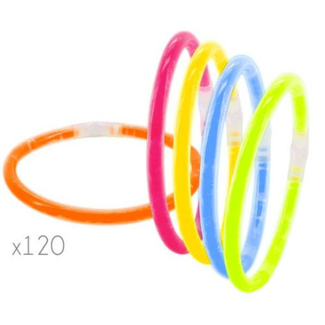 PACK 120 PULSERAS LUMINOSAS FLUORESCENTE LED NEON